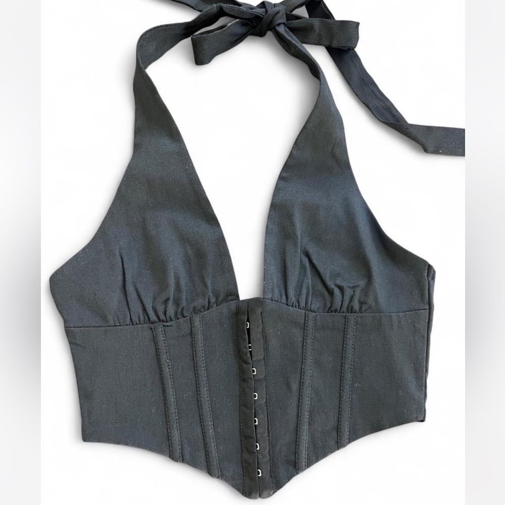 NWT Princess Polly "Dreaming" Halter Corset Top Black Size 4